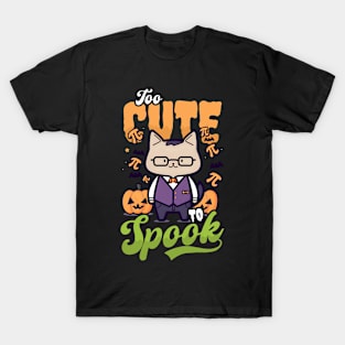 Halloween Math Teacher Shirt | Too Cute To Spook Cat T-Shirt